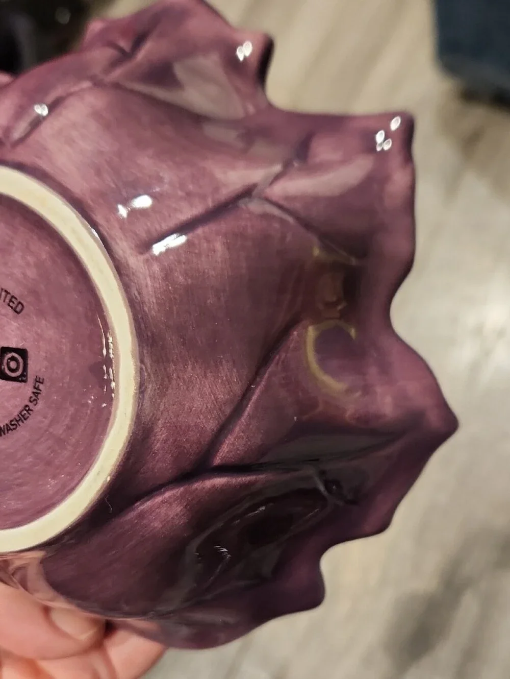 Home Leaf-Shaped Decorative Bowl in Deep Plum